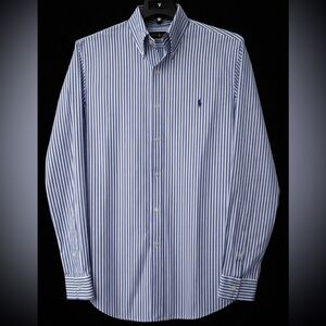 Ralph Lauren Men's Slim Fit Performance Striped Dress Shirt